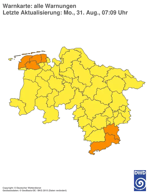 Aktuelle Wetterwarnungen für %region%